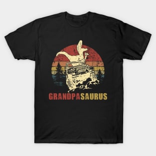 Vintage Jeep T-Shirt GrandpaSaurus Jeep Dad Gift T-Shirt